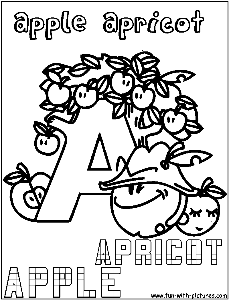A Apple Apricot Coloring Page 