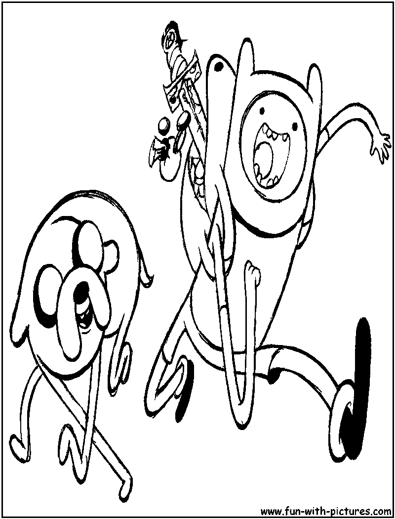 Adventuretime With Finn And Jake Coloring Page 