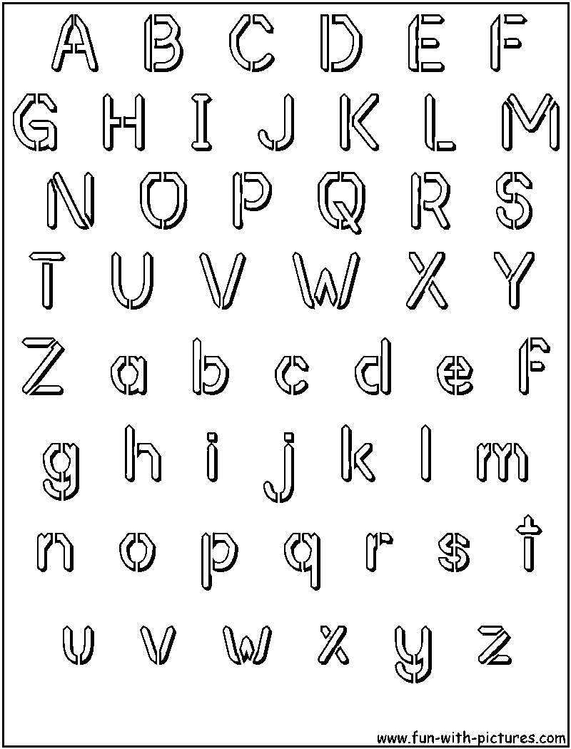 Alpharomanie Alphabet Coloring Stencil 