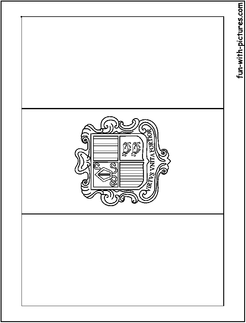 Andorra Flag  Coloring Page