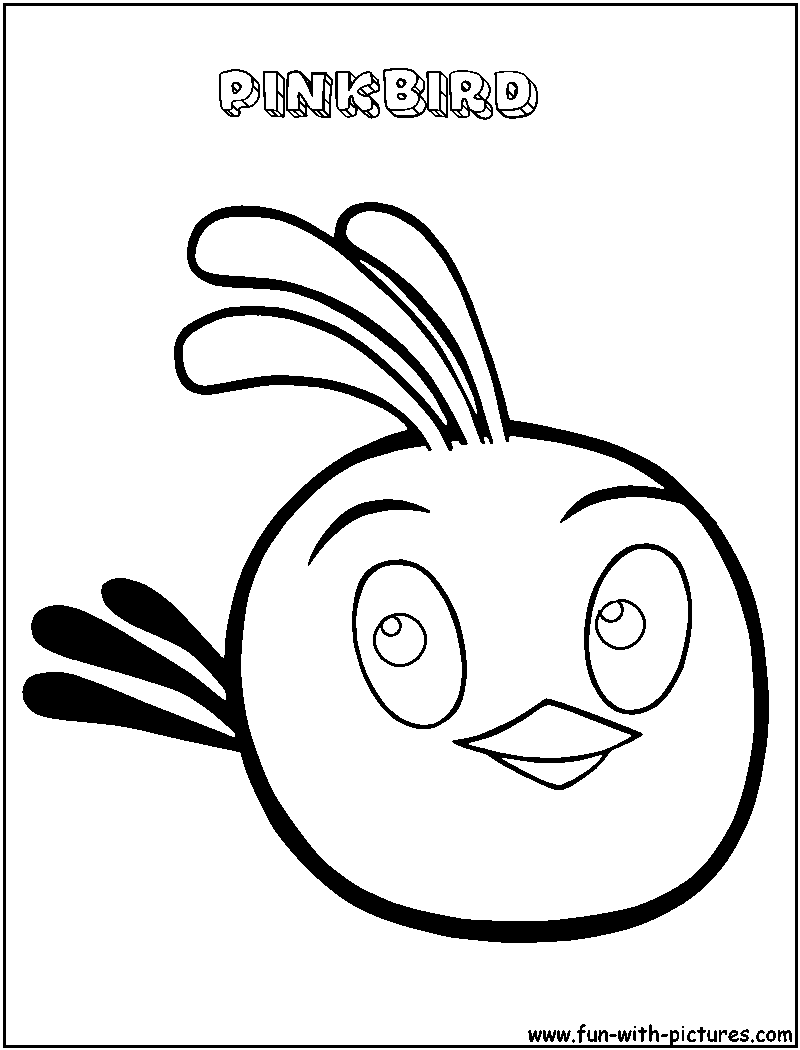 Angrybirds Pinkbird Coloring Page 