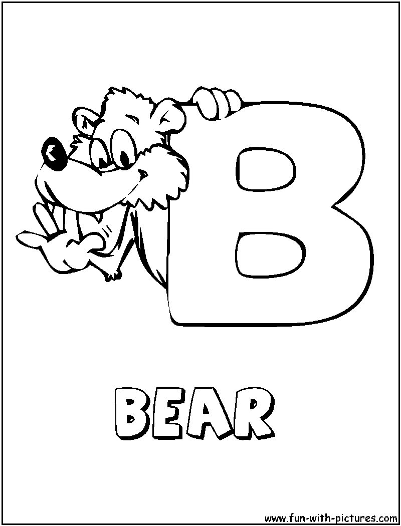 Animal Alphabets B Coloring Page 