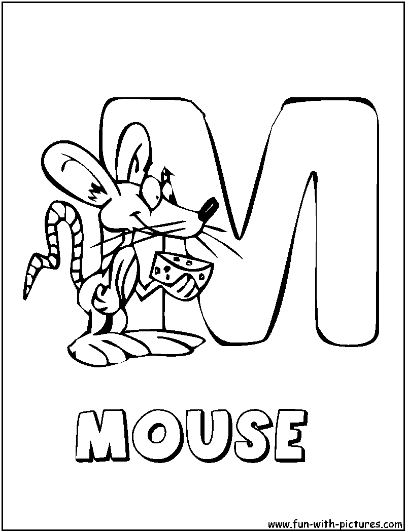 m for mouse coloring pages - photo #2