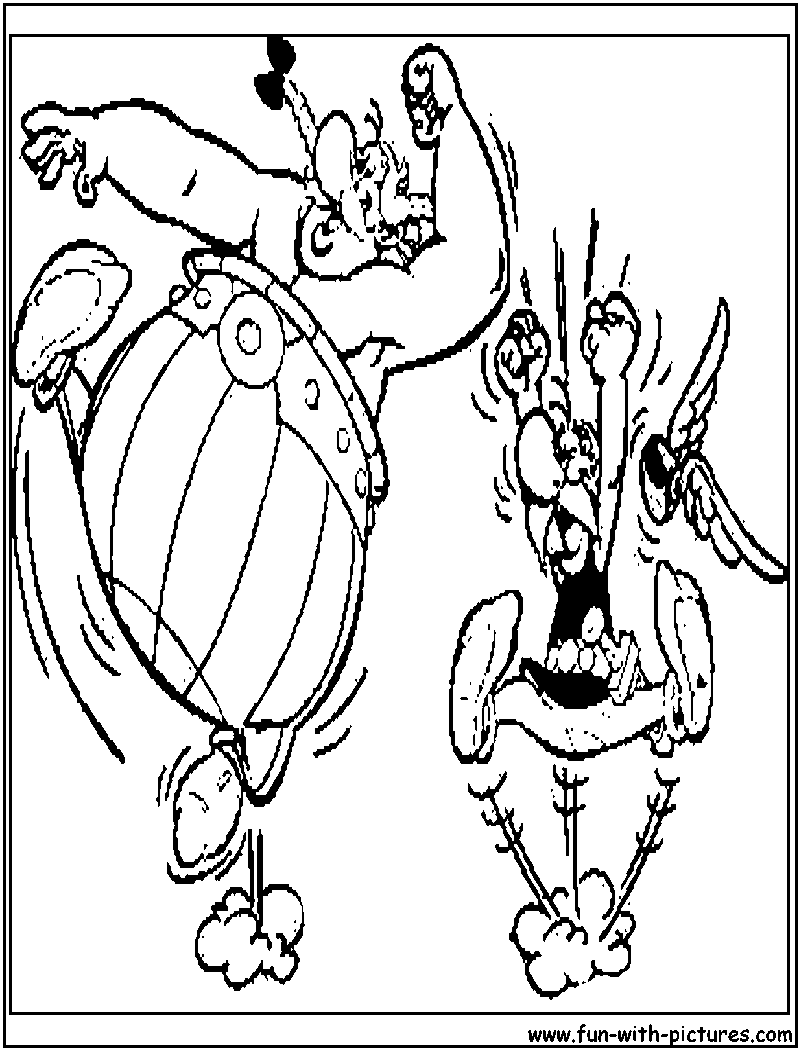 Asterix Jumping Coloring Page 