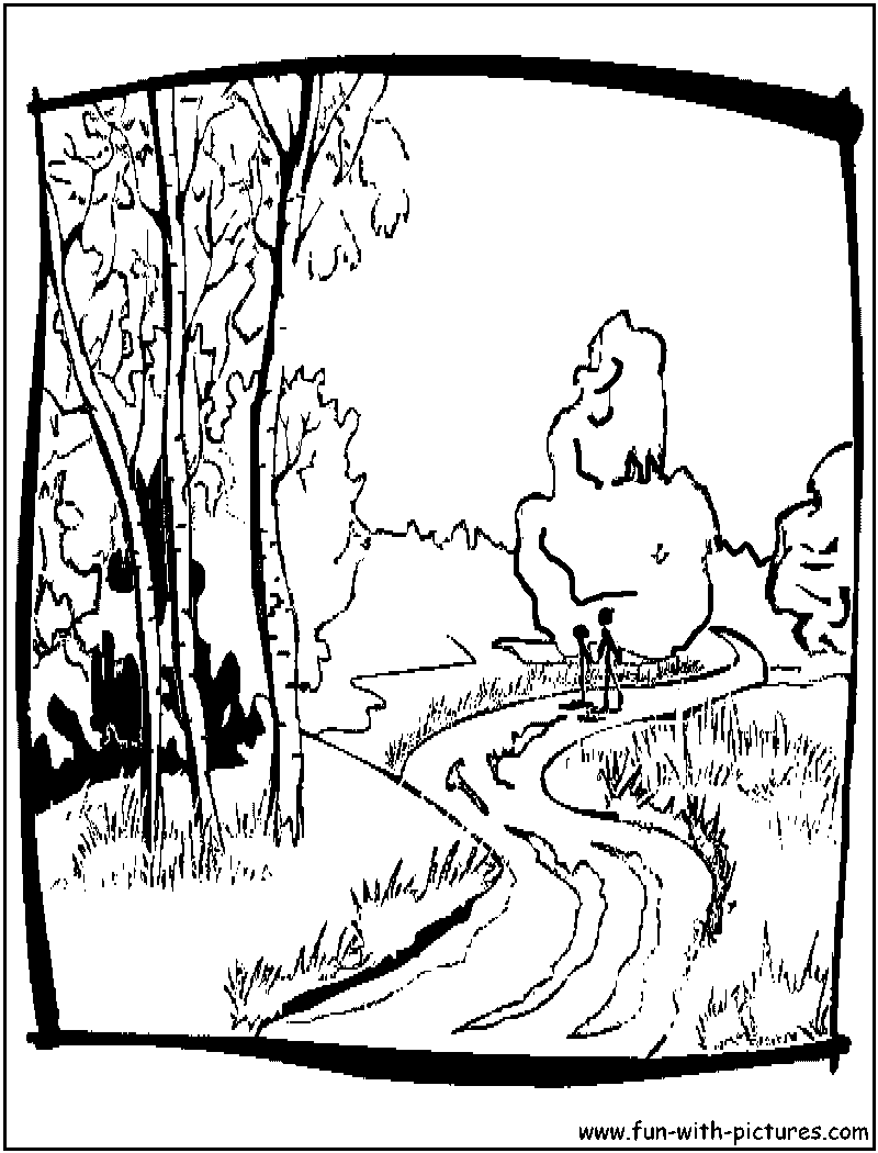 Autumn Path Coloring Page 