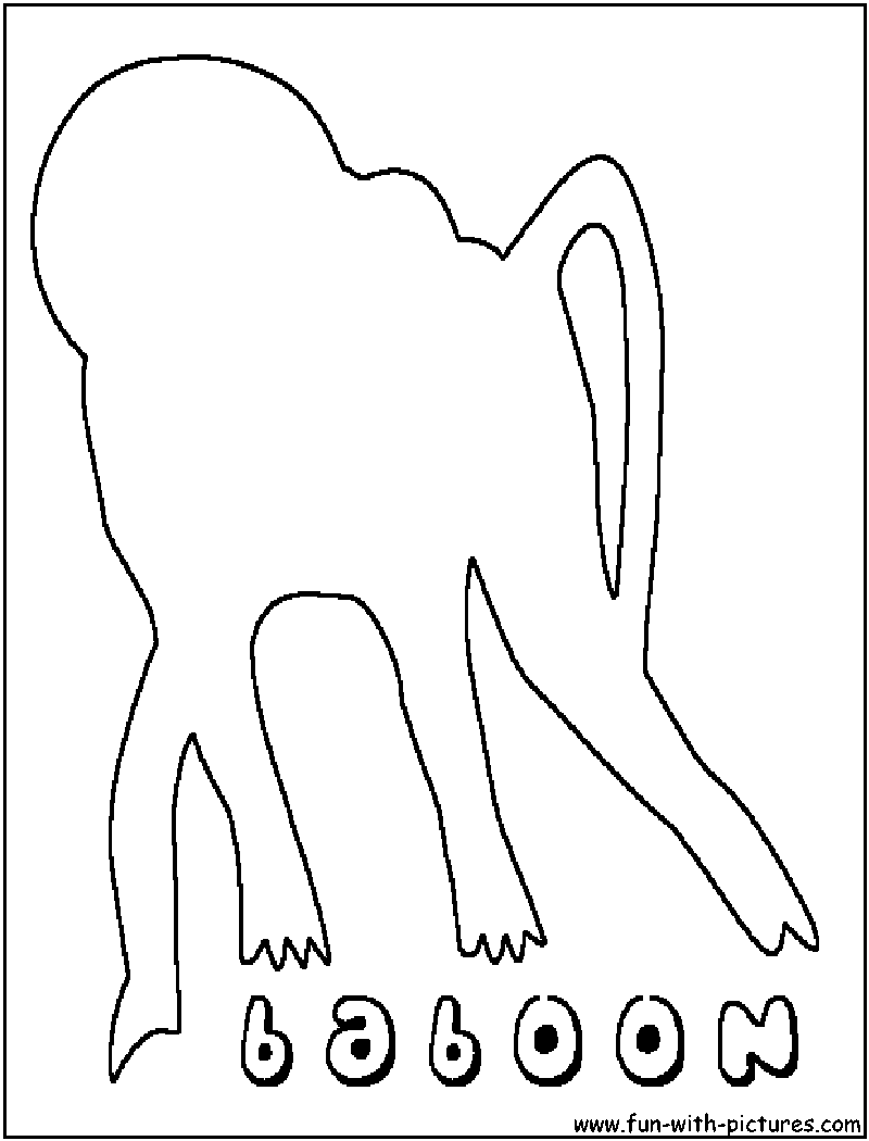 Baboon Coloring Page 
