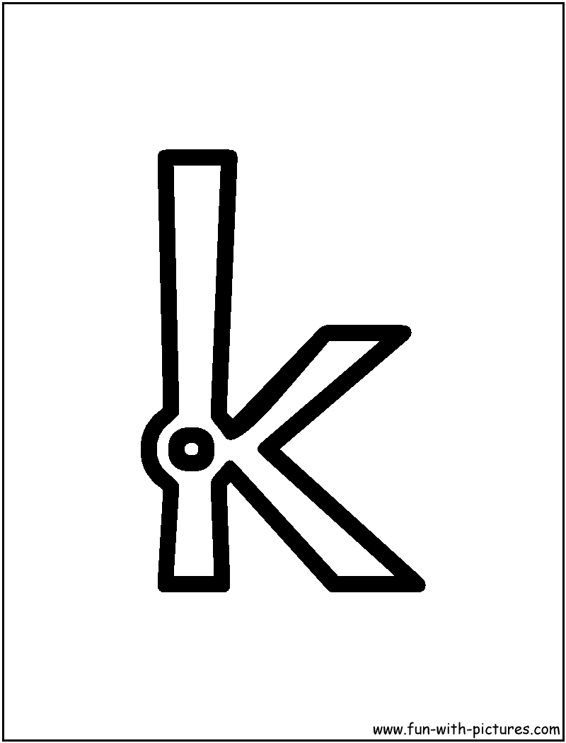 Block K Coloring Page 