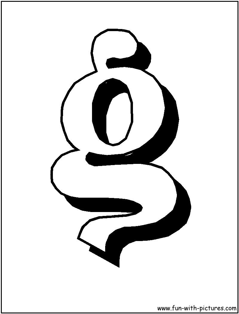 Blockletter G Coloring Page 