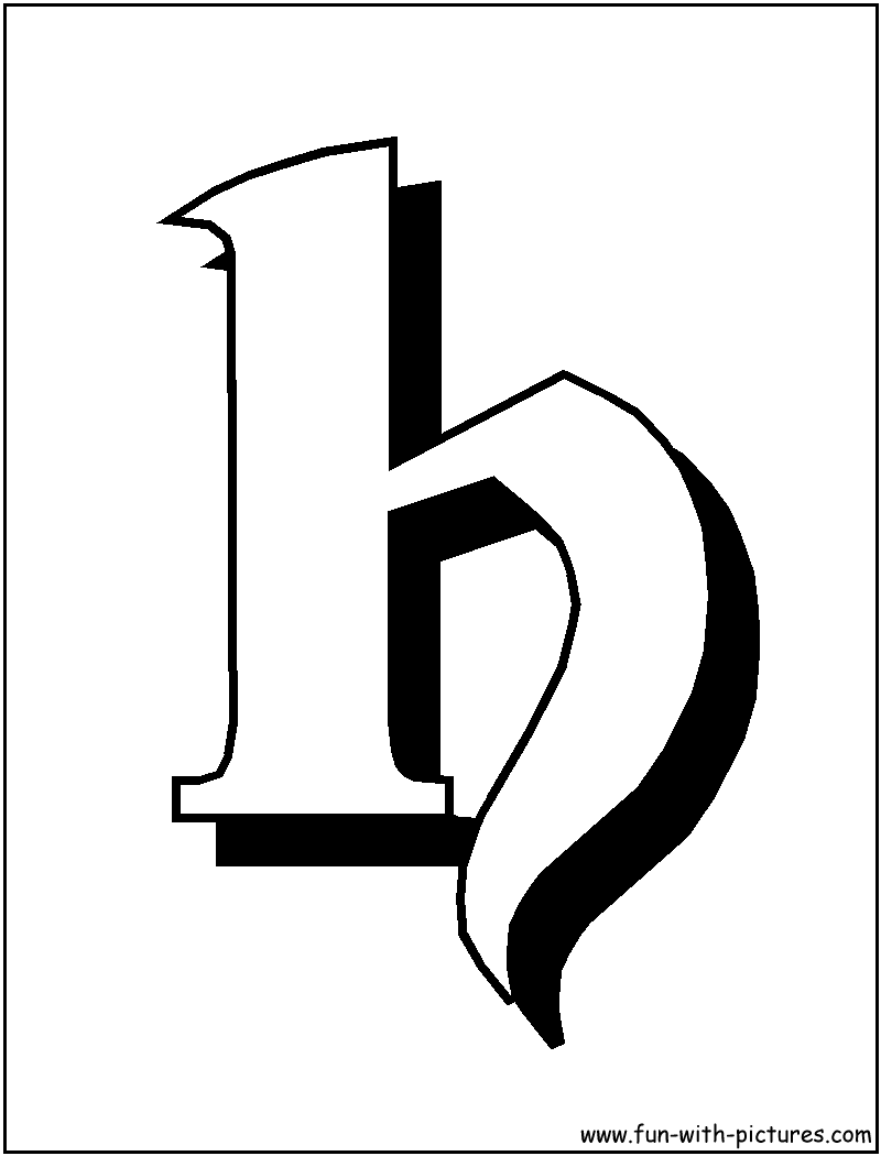 Blockletter H Coloring Page 