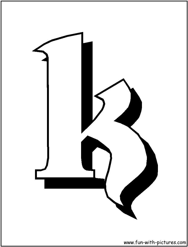 Blockletter K Coloring Page 