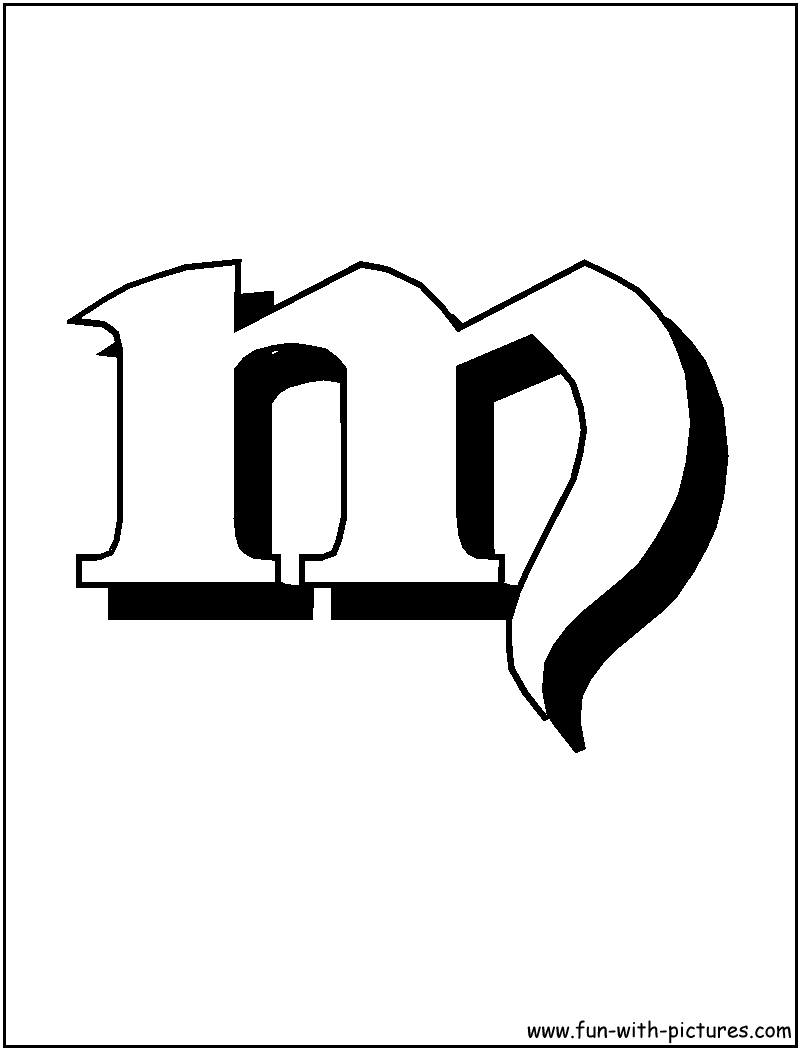 Blockletter M Coloring Page 