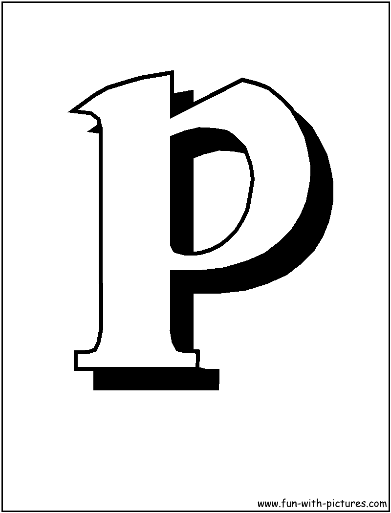 Blockletter P Coloring Page 