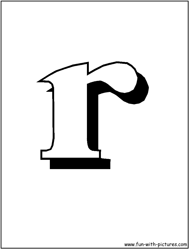 Blockletter R Coloring Page 