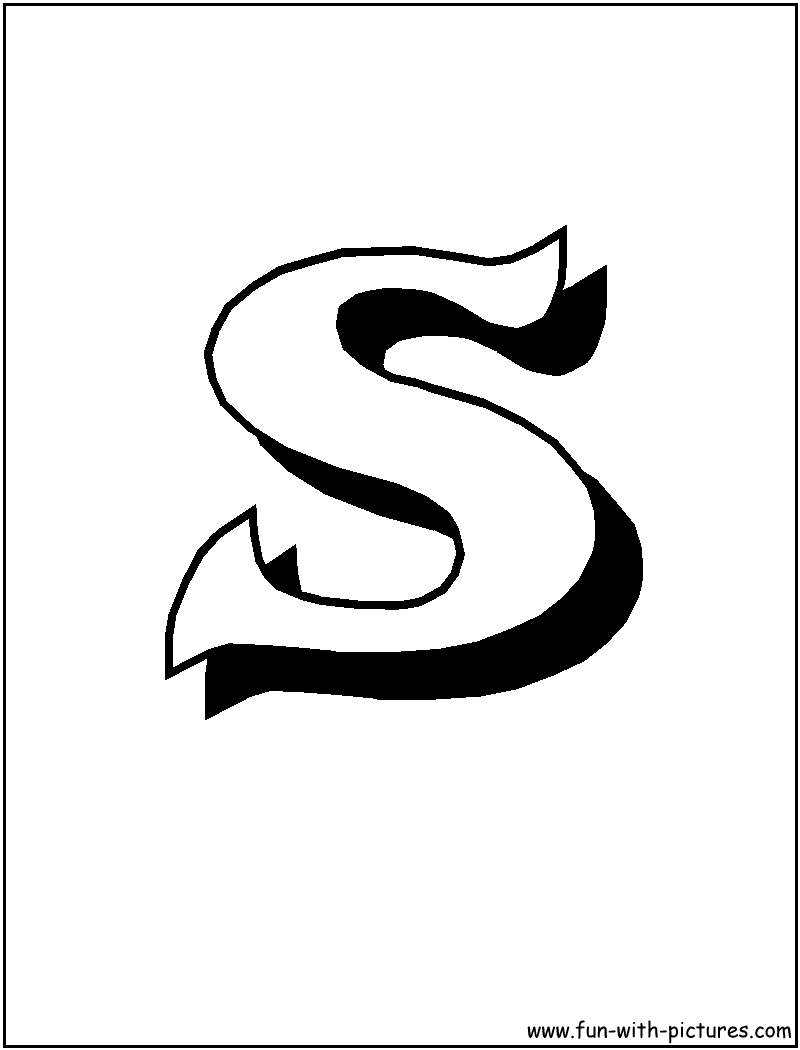 Blockletter S Coloring Page 