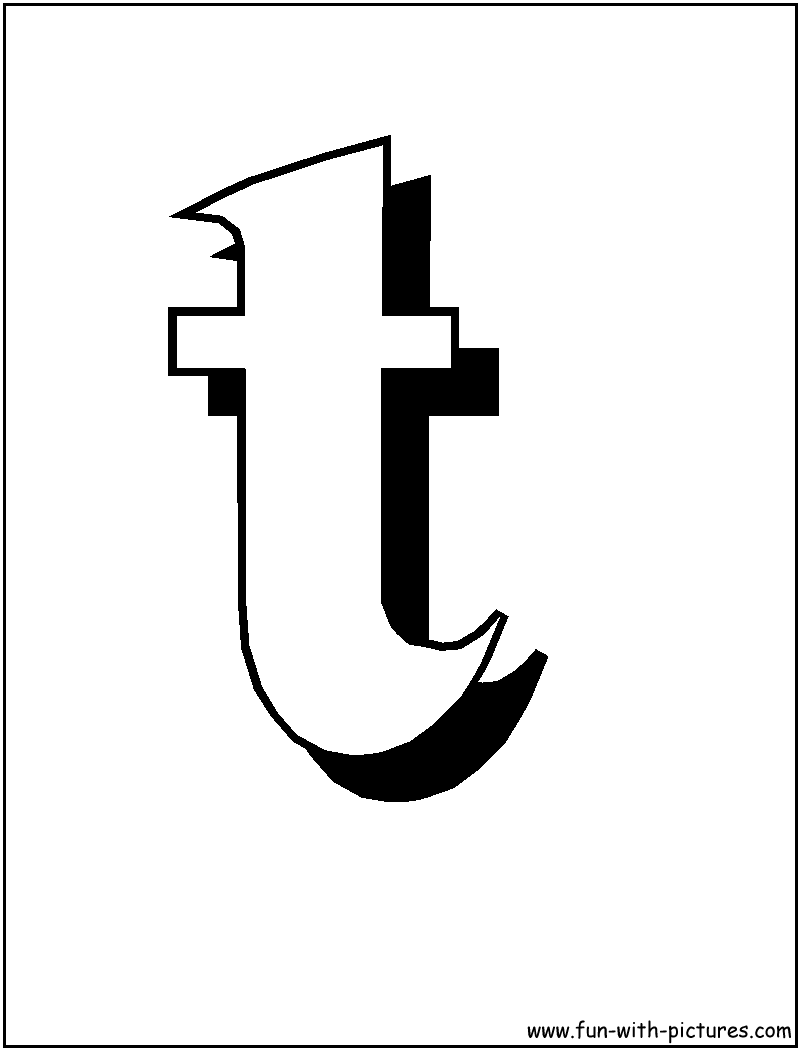 Blockletter T Coloring Page 