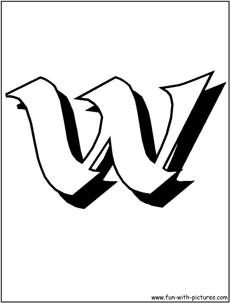 Blockletter W Coloring Page 