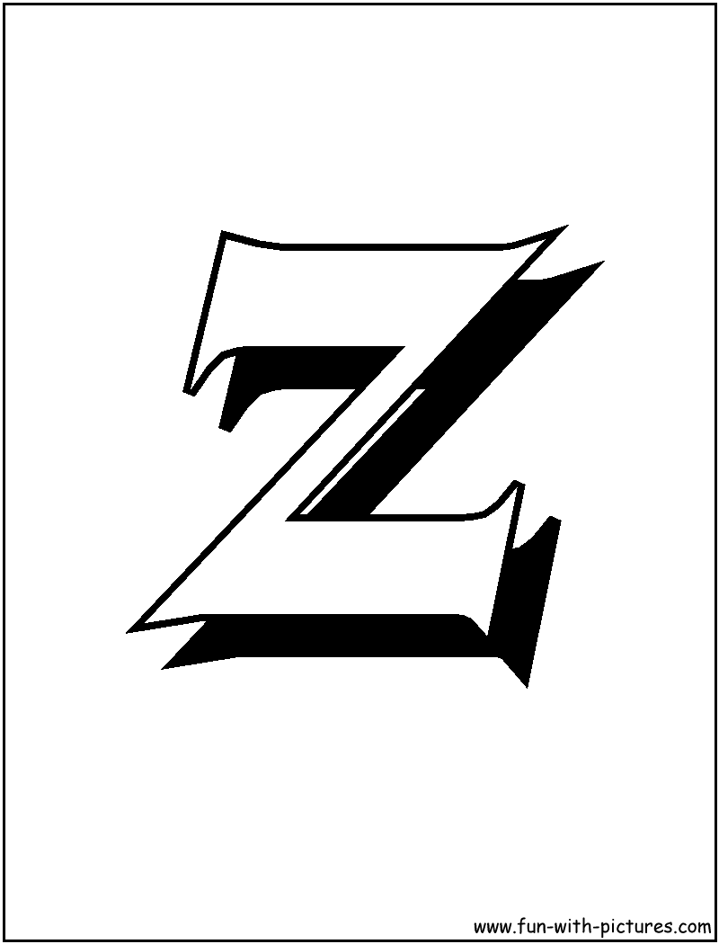 Blockletter Z Coloring Page 