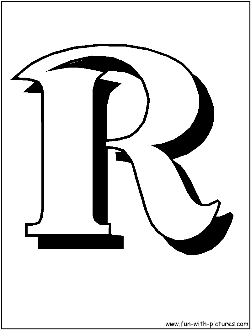 Blockletters R Coloring Page 