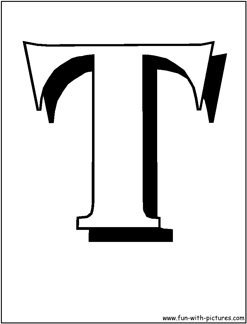 Blockletters T Coloring Page 