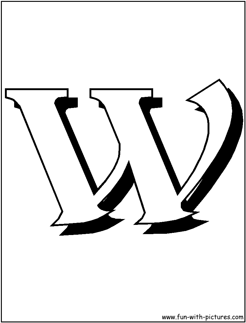 Blockletters W Coloring Page 