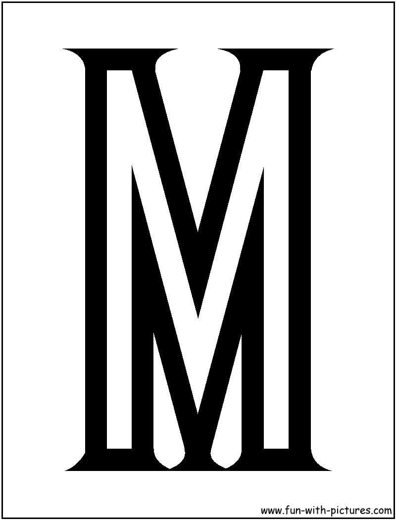 Blocks M Coloring Page 