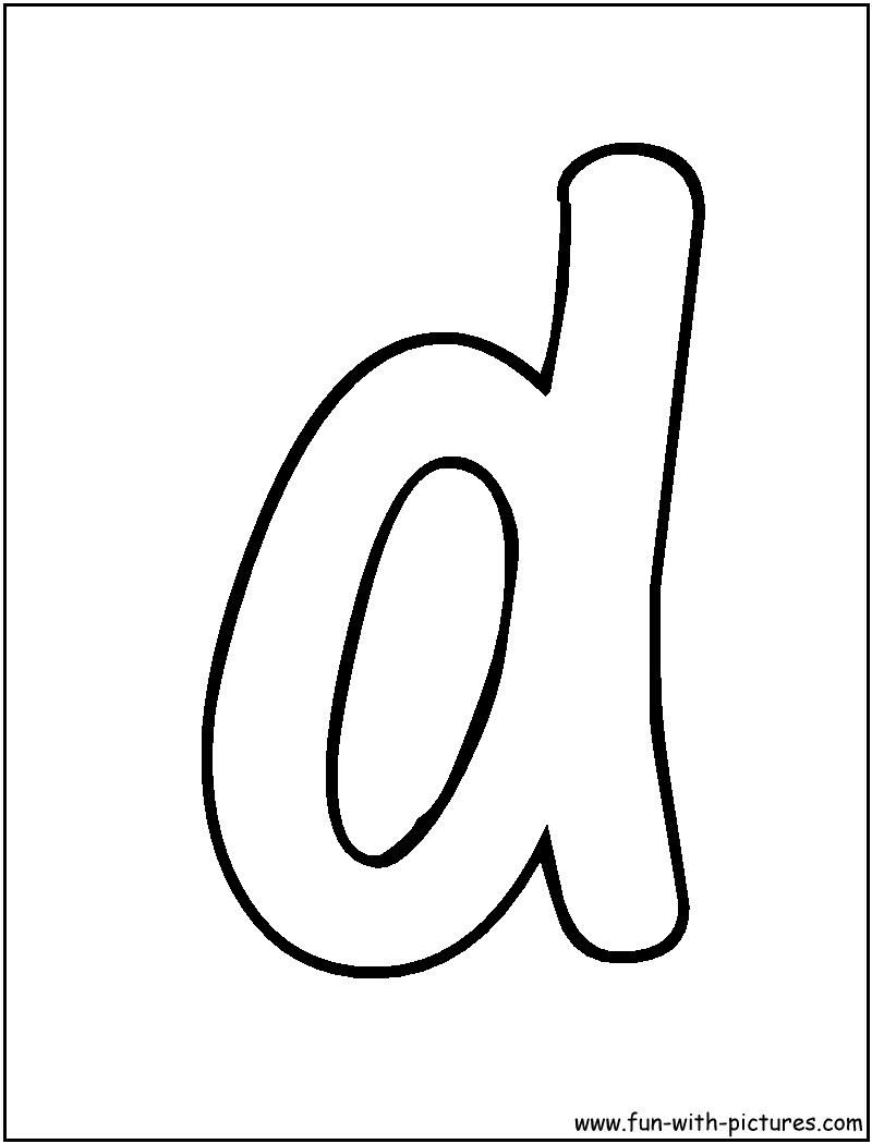 Bubble Letter D Coloring Page 