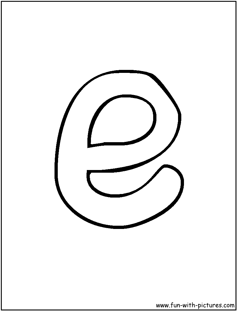 lower case letter e Colouring Pages