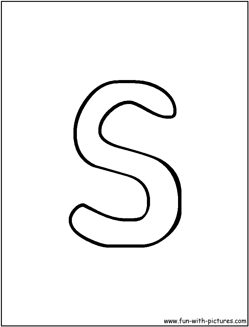 Bubble Letter S Coloring Page 