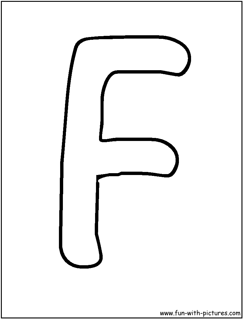 Bubble Letters F Coloring Page 