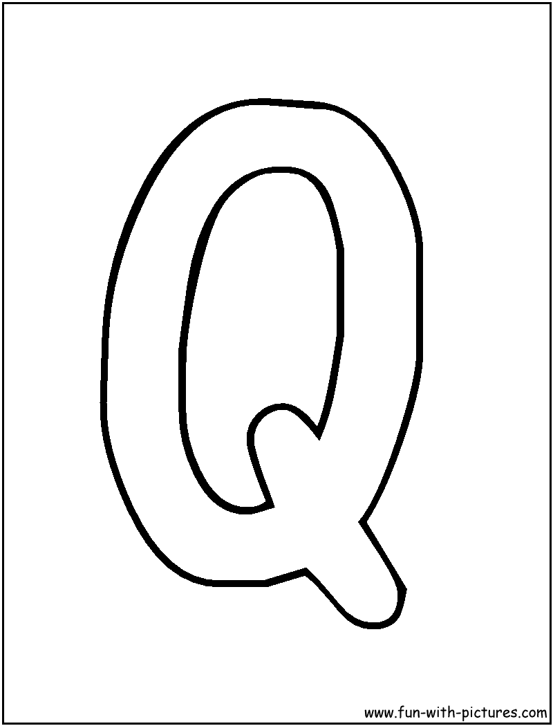 Bubble Letters Q Coloring Page 