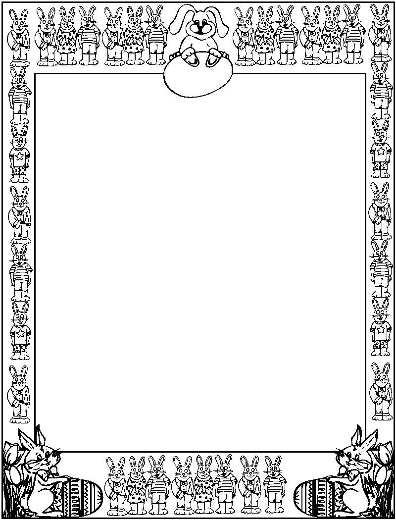 Bunnyfriends Border Coloring Page 