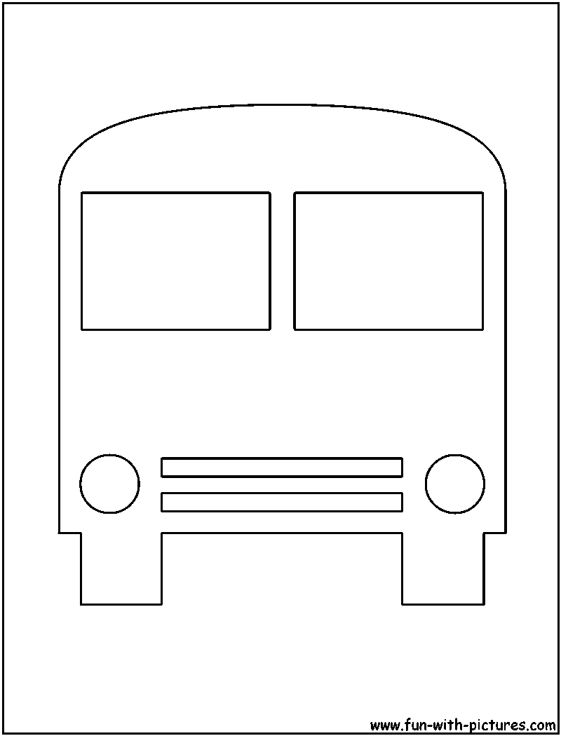 Bus Cutout Coloring Page 