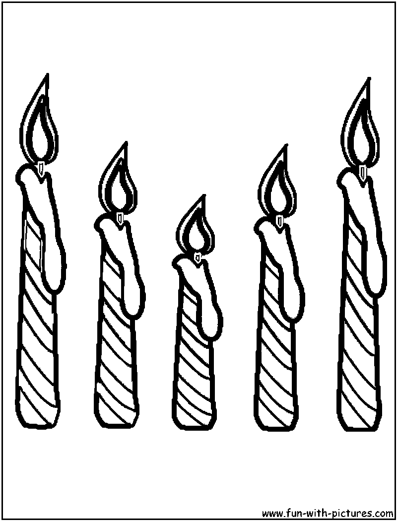 Candles Coloring Page 