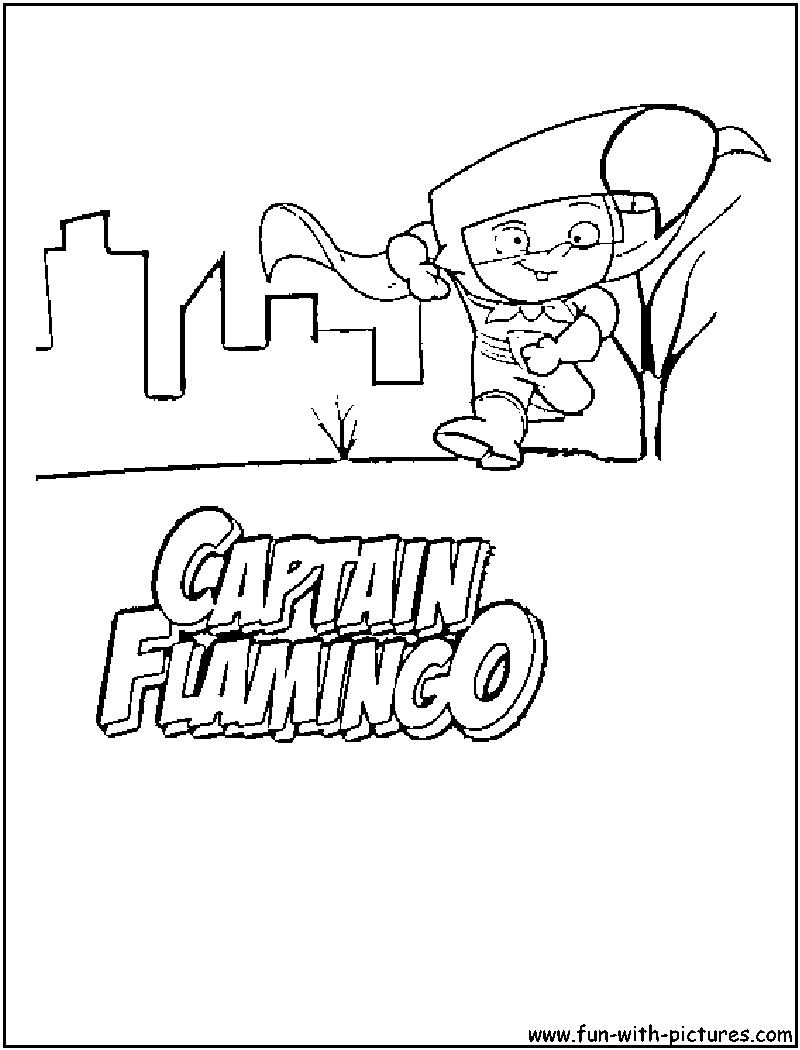 Captain Flamingo Coloring Page 