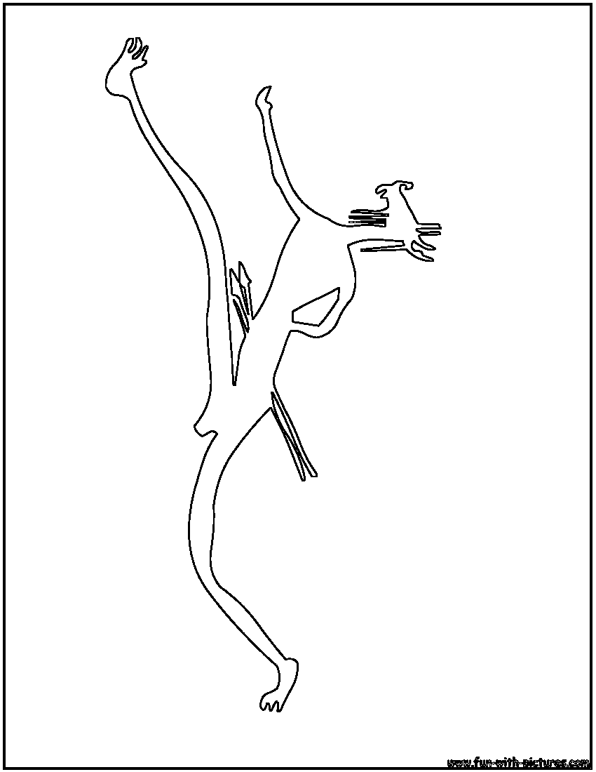 Cave Drawing Outline Coloring Page 