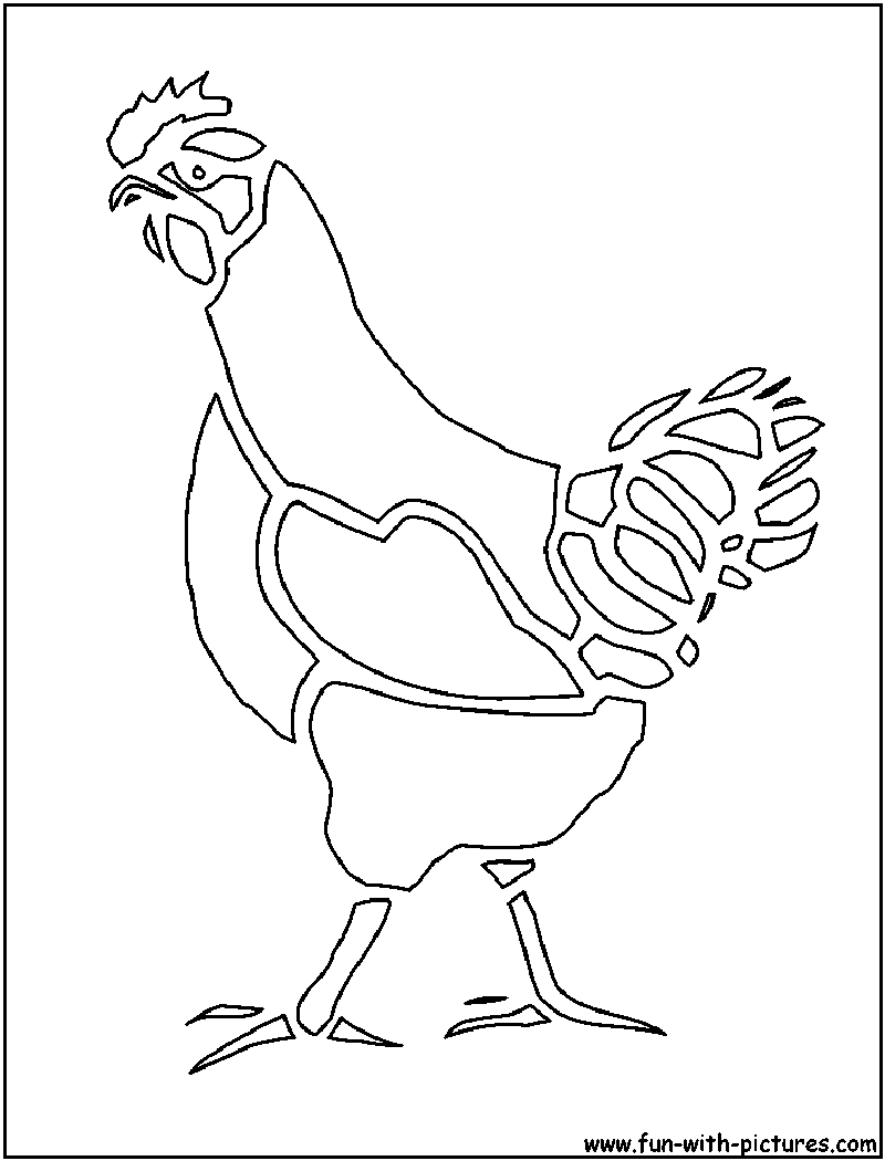 Chicken Cutout Coloring Page 