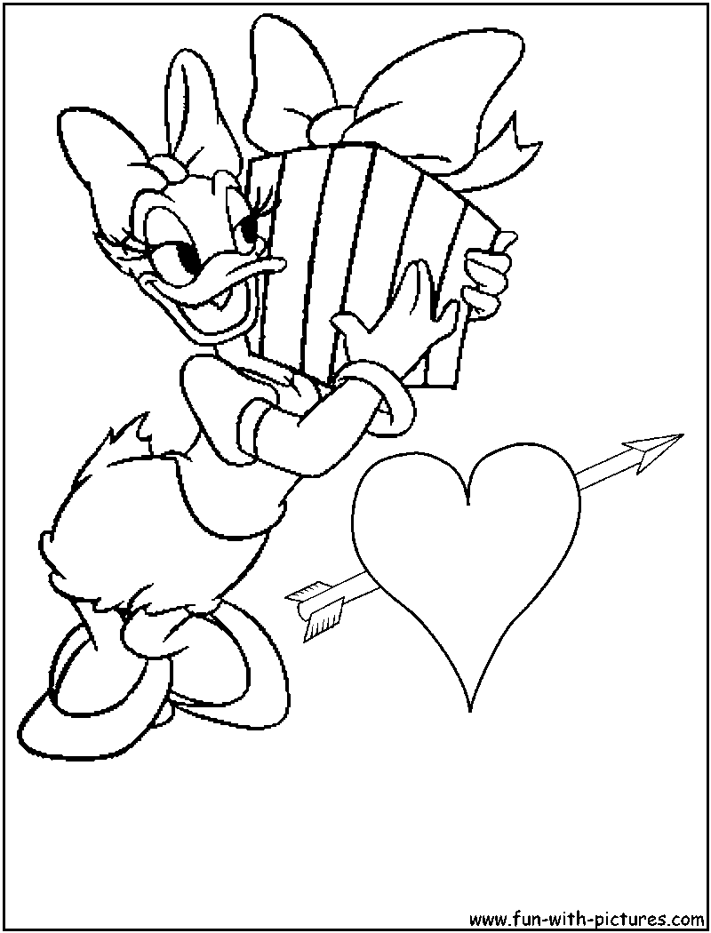 Daisy Valentine Coloring Page 