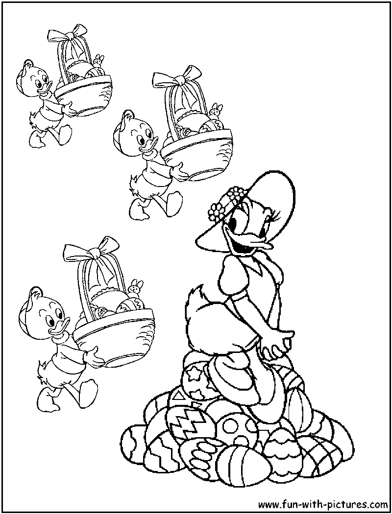 Daisyduck Eggs Coloring Page 