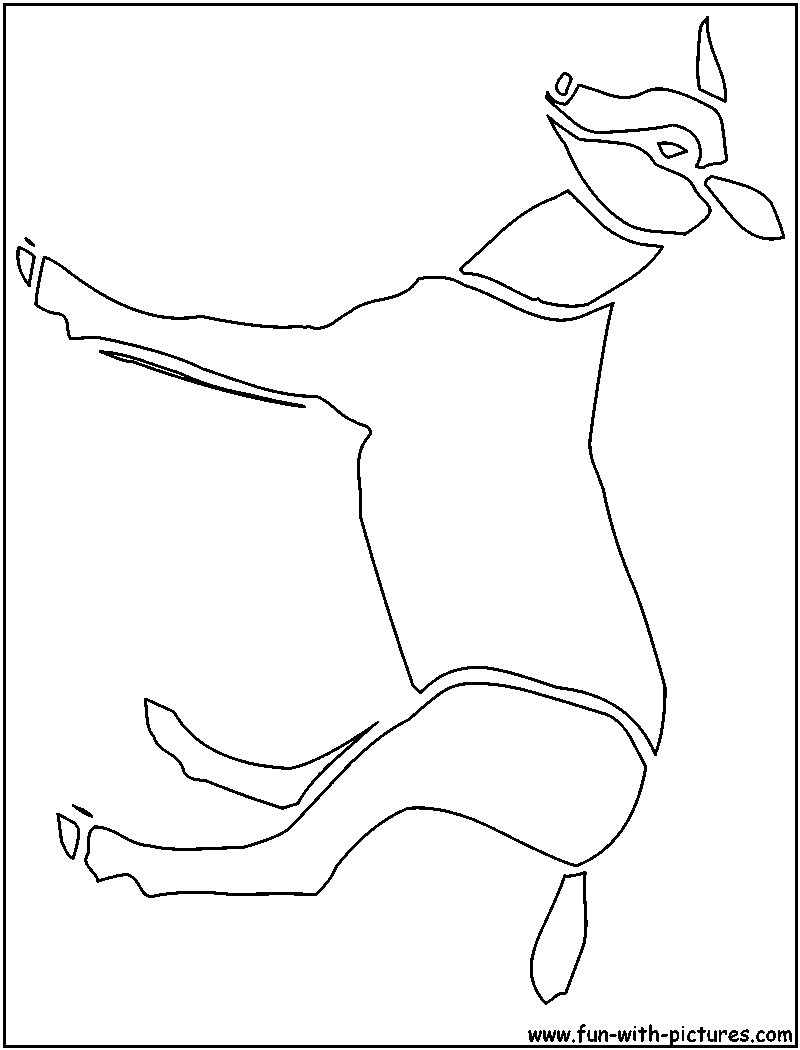Deer Cutout Coloring Page 