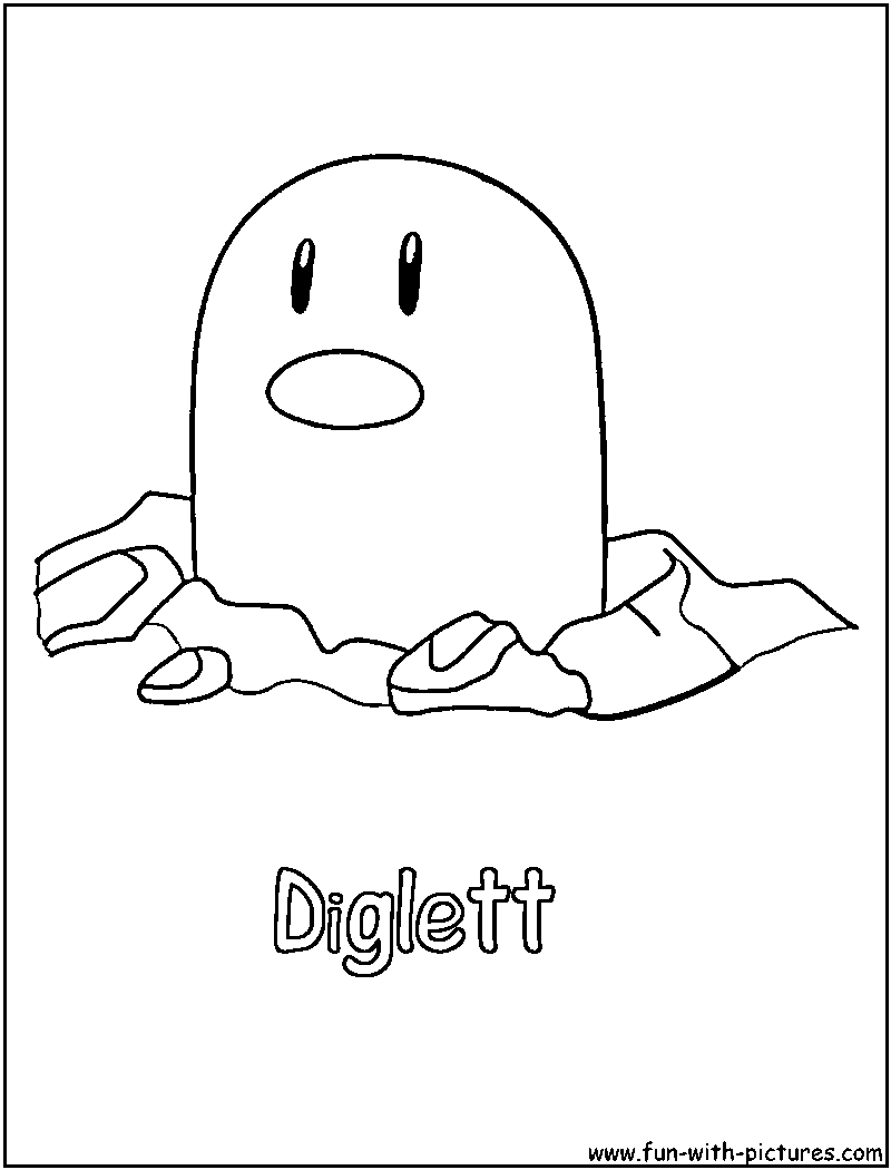 Diglett Coloring Page 