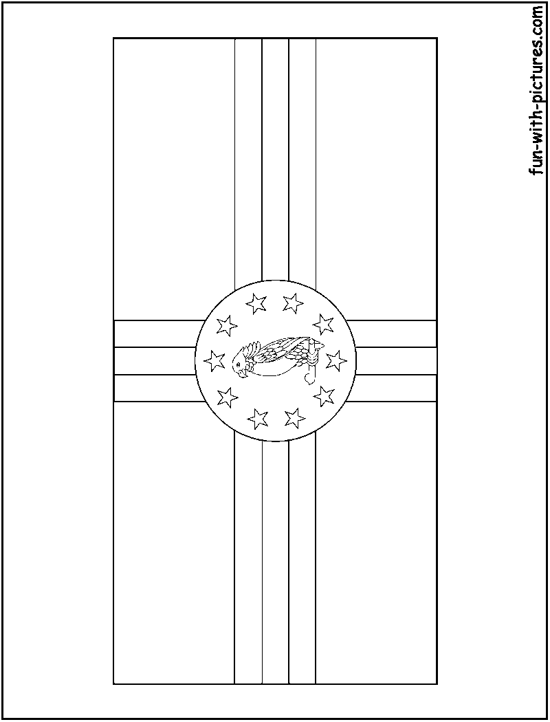 Dominica Flag  Coloring Page