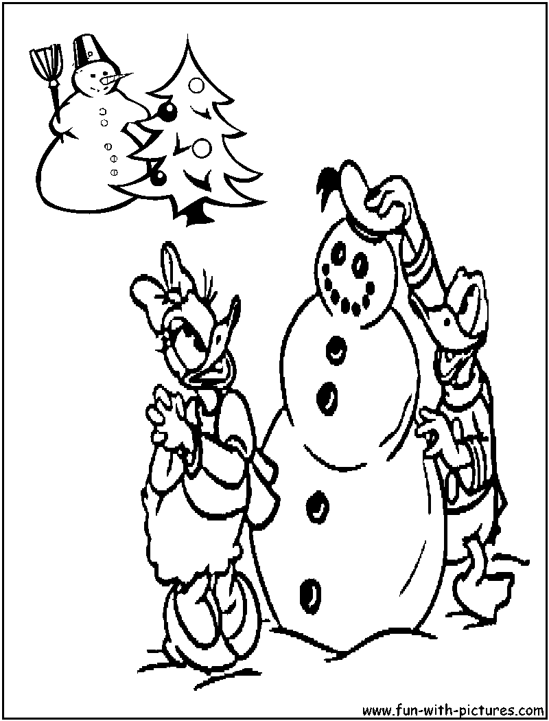 Donald Daisy Christmas Coloring Page 