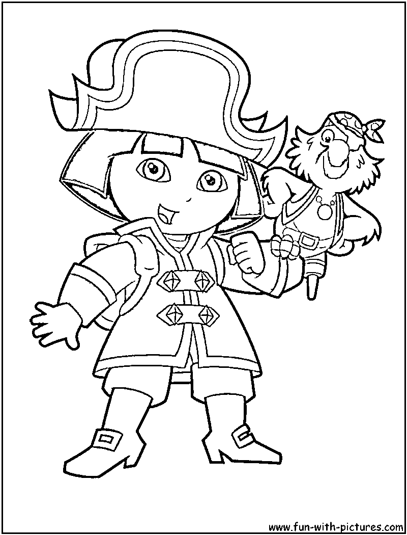 Dora The Pirate Coloring Page 