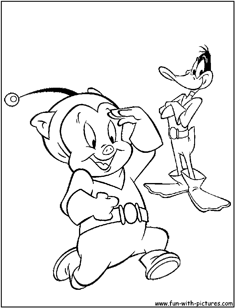 Duckdodgers Spaceporky Coloring Page 