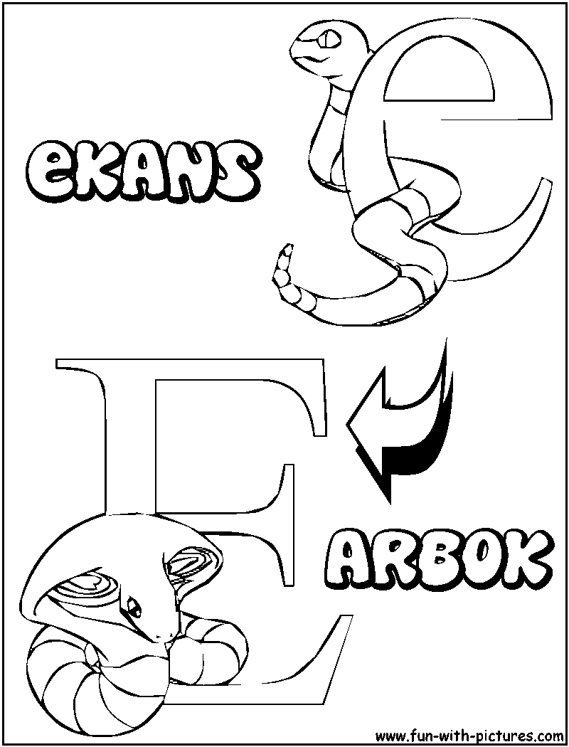 E Ekans Arbok Coloring Page 