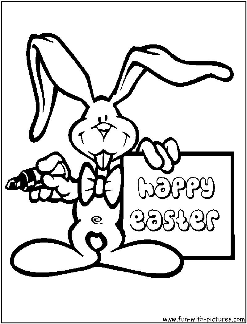 Happy Easter Bunny Coloring Pages