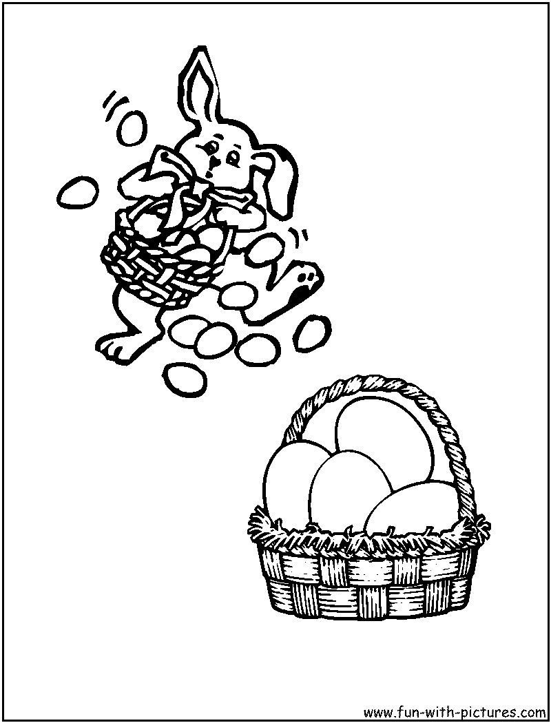 Easter Eggs Basket Coloring Page 