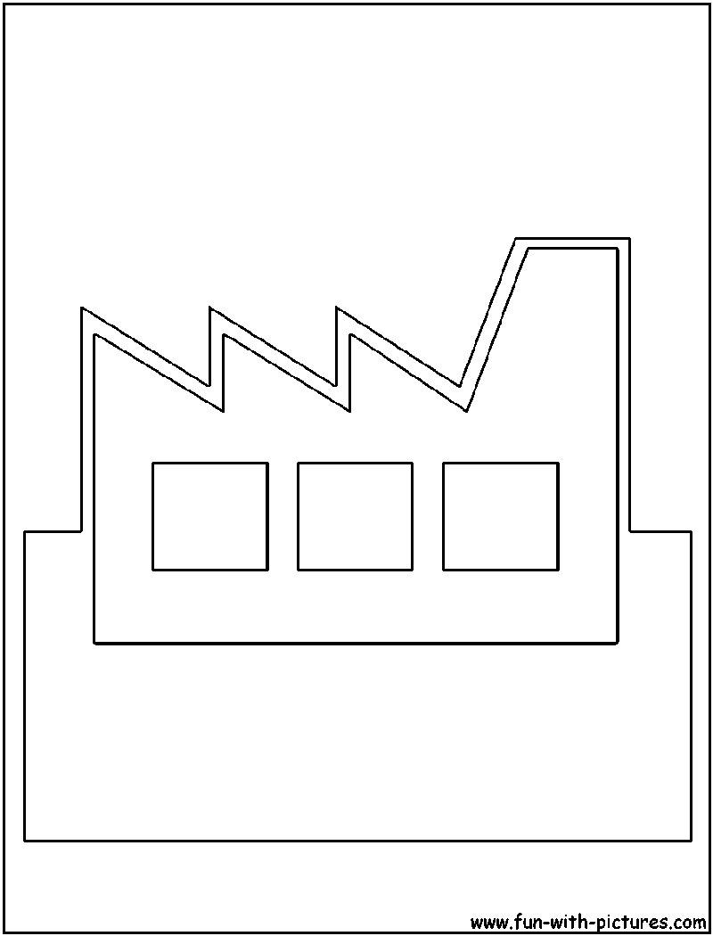 Factory Cutout Coloring Page 