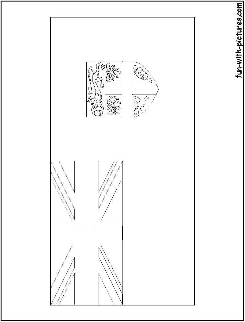Fiji Flag  Coloring Page