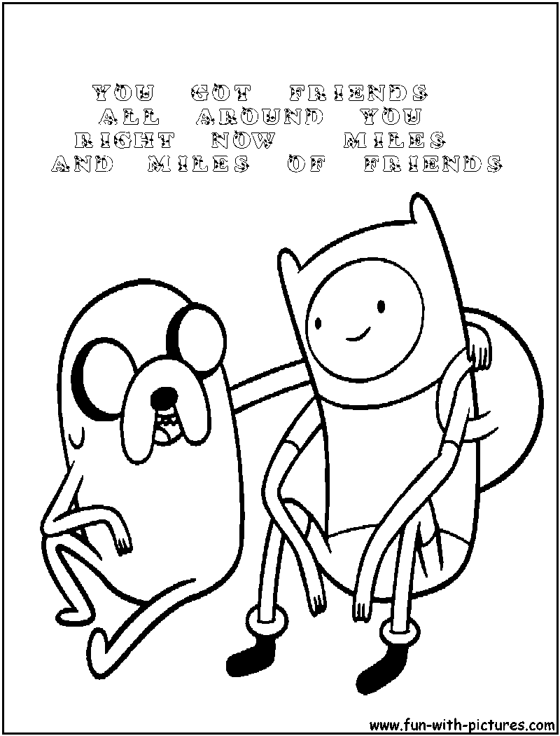 Finn Jake Friendship Coloring Page 